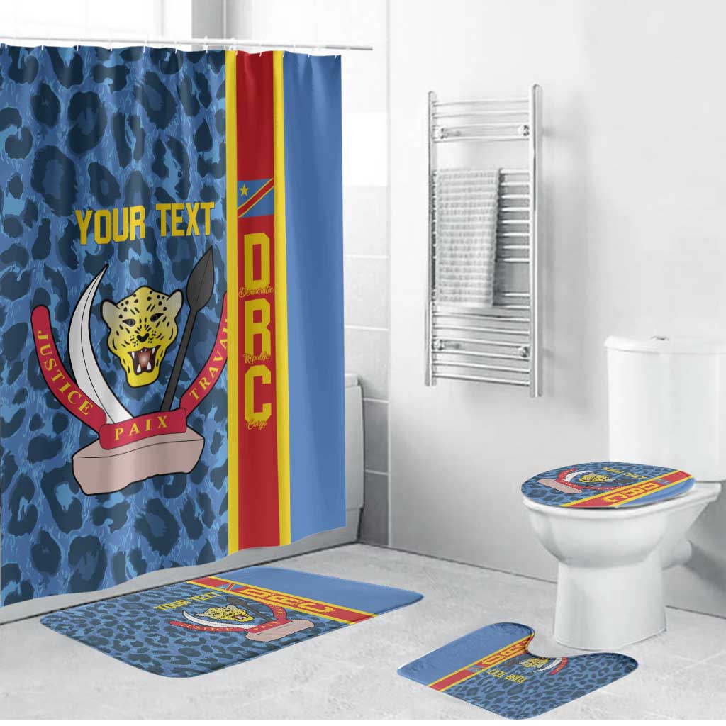 DR Congo Basketball Custom Bathroom Set Come On Leopards Skin Pattern