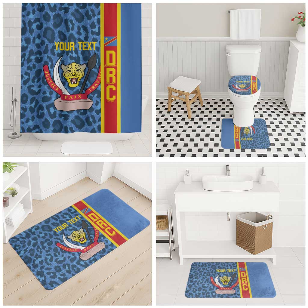 DR Congo Basketball Custom Bathroom Set Come On Leopards Skin Pattern