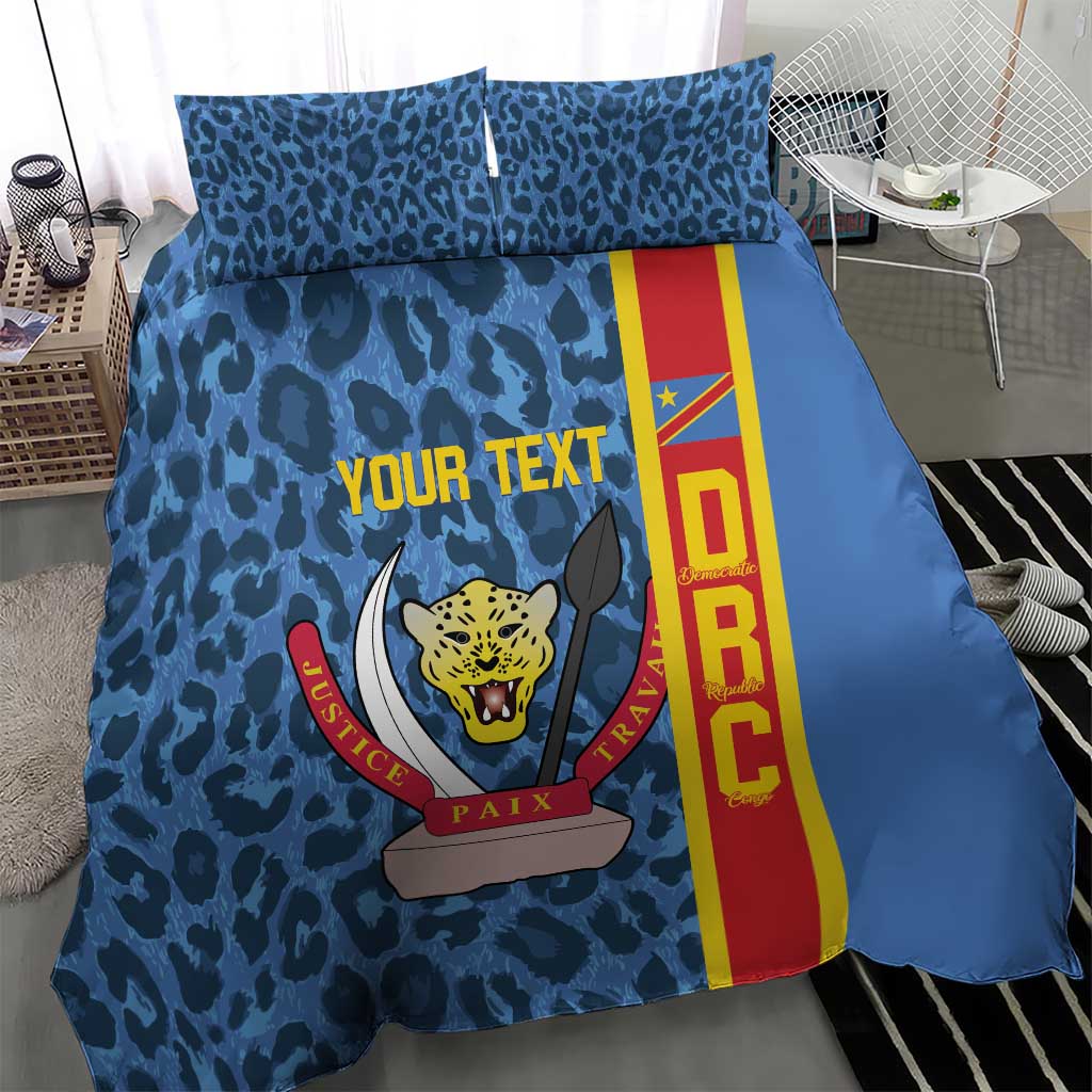 Afro Basketball Custom DR Congo Bedding Set Come On Leopards Skin Pattern - African Pride