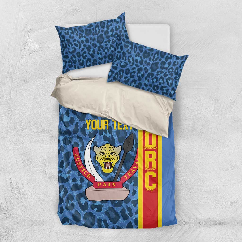 Afro Basketball Custom DR Congo Bedding Set Come On Leopards Skin Pattern - African Pride