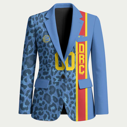 DR Congo Basketball Custom Blazer Come On Leopards Skin Pattern