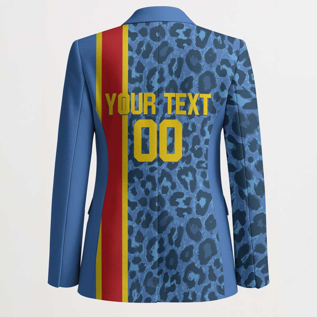 DR Congo Basketball Custom Blazer Come On Leopards Skin Pattern