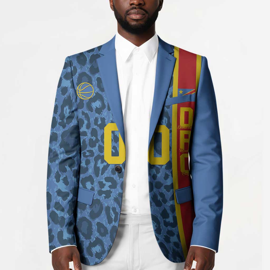 DR Congo Basketball Custom Blazer Come On Leopards Skin Pattern
