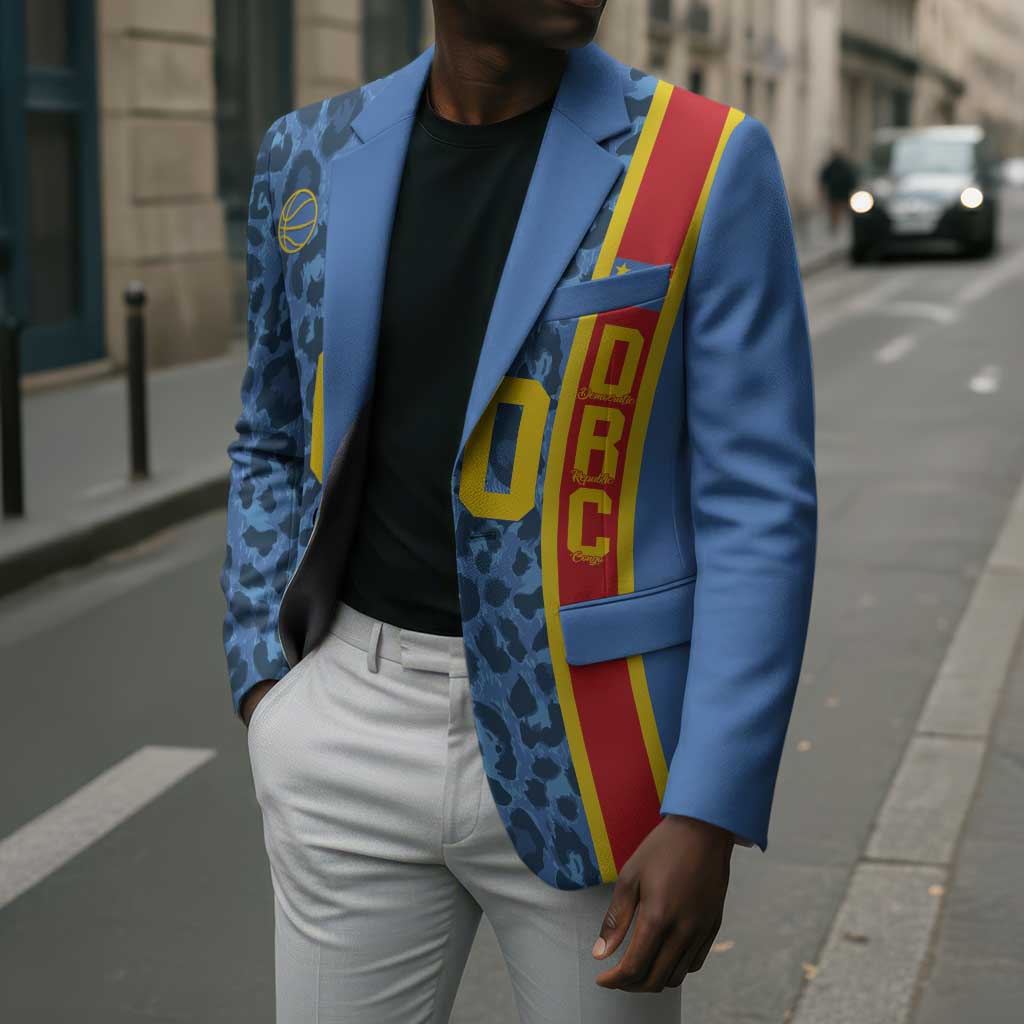 DR Congo Basketball Custom Blazer Come On Leopards Skin Pattern