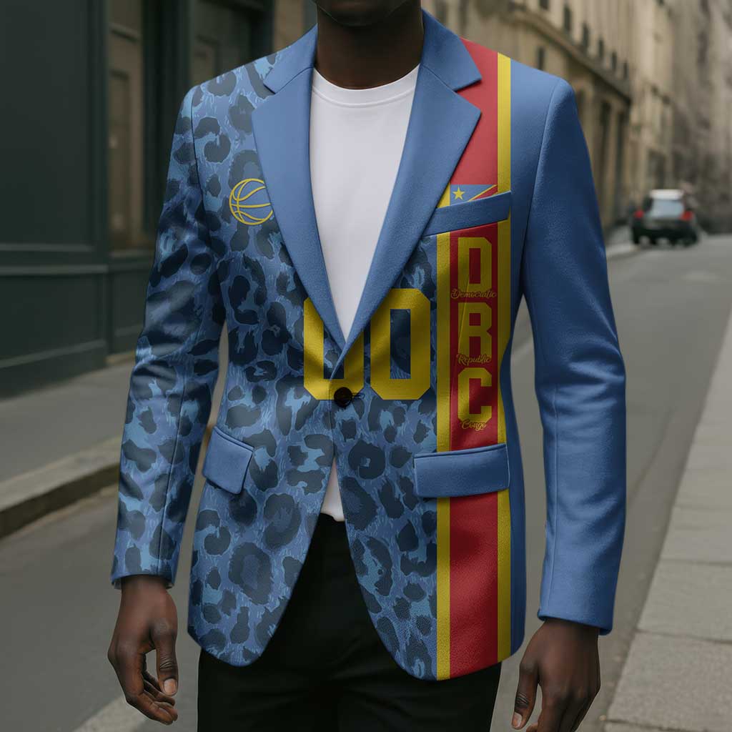 DR Congo Basketball Custom Blazer Come On Leopards Skin Pattern