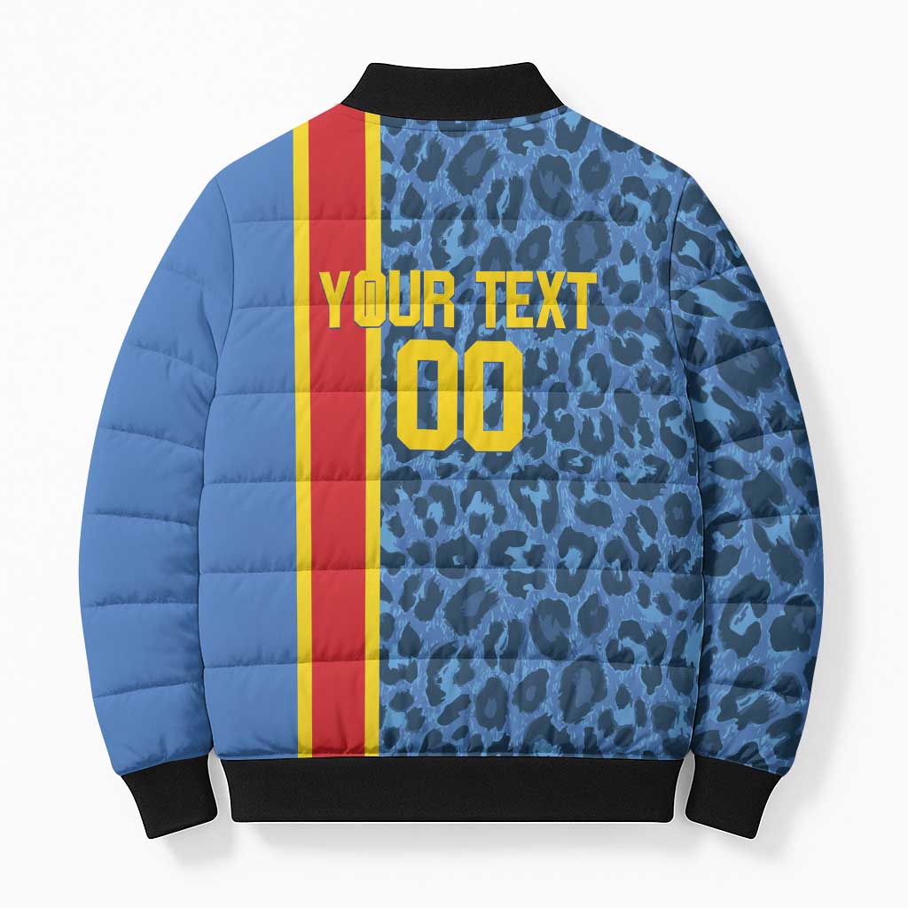 DR Congo Basketball Custom Bomber Puffer Jacket Come On Leopards Skin Pattern