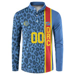 DR Congo Basketball Custom Button Sweatshirt Come On Leopards Skin Pattern