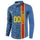 DR Congo Basketball Custom Button Sweatshirt Come On Leopards Skin Pattern