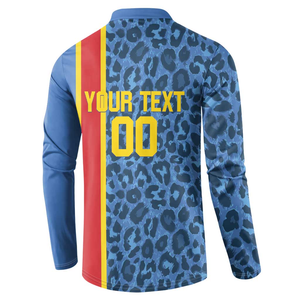 DR Congo Basketball Custom Button Sweatshirt Come On Leopards Skin Pattern