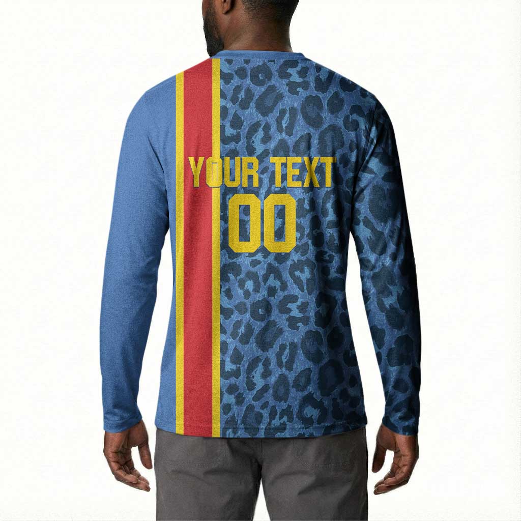 DR Congo Basketball Custom Button Sweatshirt Come On Leopards Skin Pattern