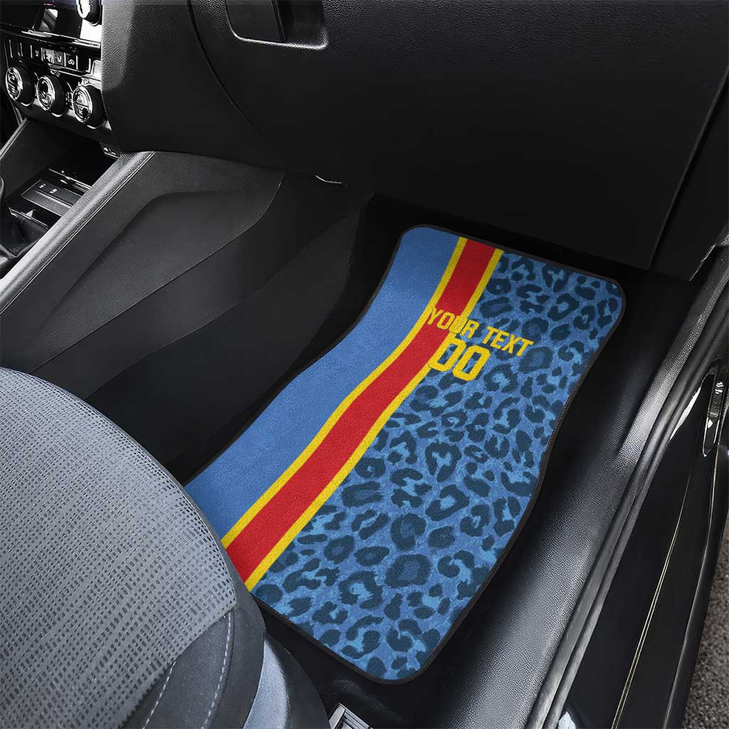 Afro Basketball Custom DR Congo Car Mats Come On Leopards Skin Pattern - African Pride
