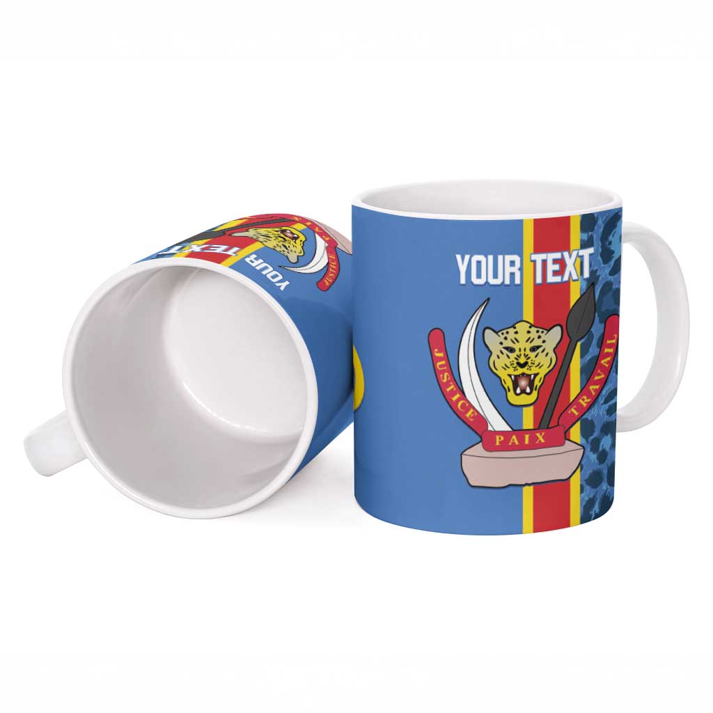 DR Congo Basketball Custom Ceramic Mug Come On Leopards Skin Pattern