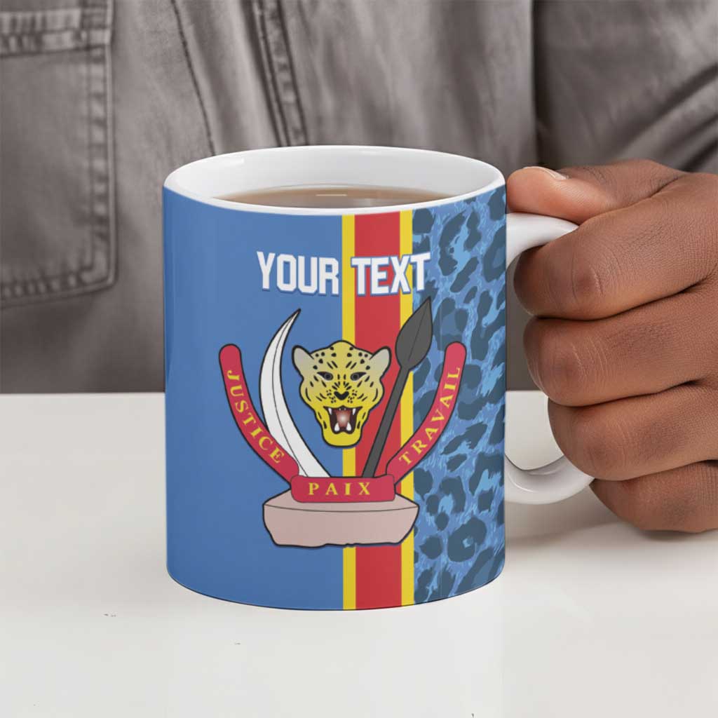 DR Congo Basketball Custom Ceramic Mug Come On Leopards Skin Pattern