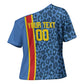 DR Congo Basketball Custom Cross Shoulder Shirt Come On Leopards Skin Pattern