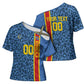 DR Congo Basketball Custom Cross Shoulder Shirt Come On Leopards Skin Pattern