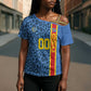 DR Congo Basketball Custom Cross Shoulder Shirt Come On Leopards Skin Pattern
