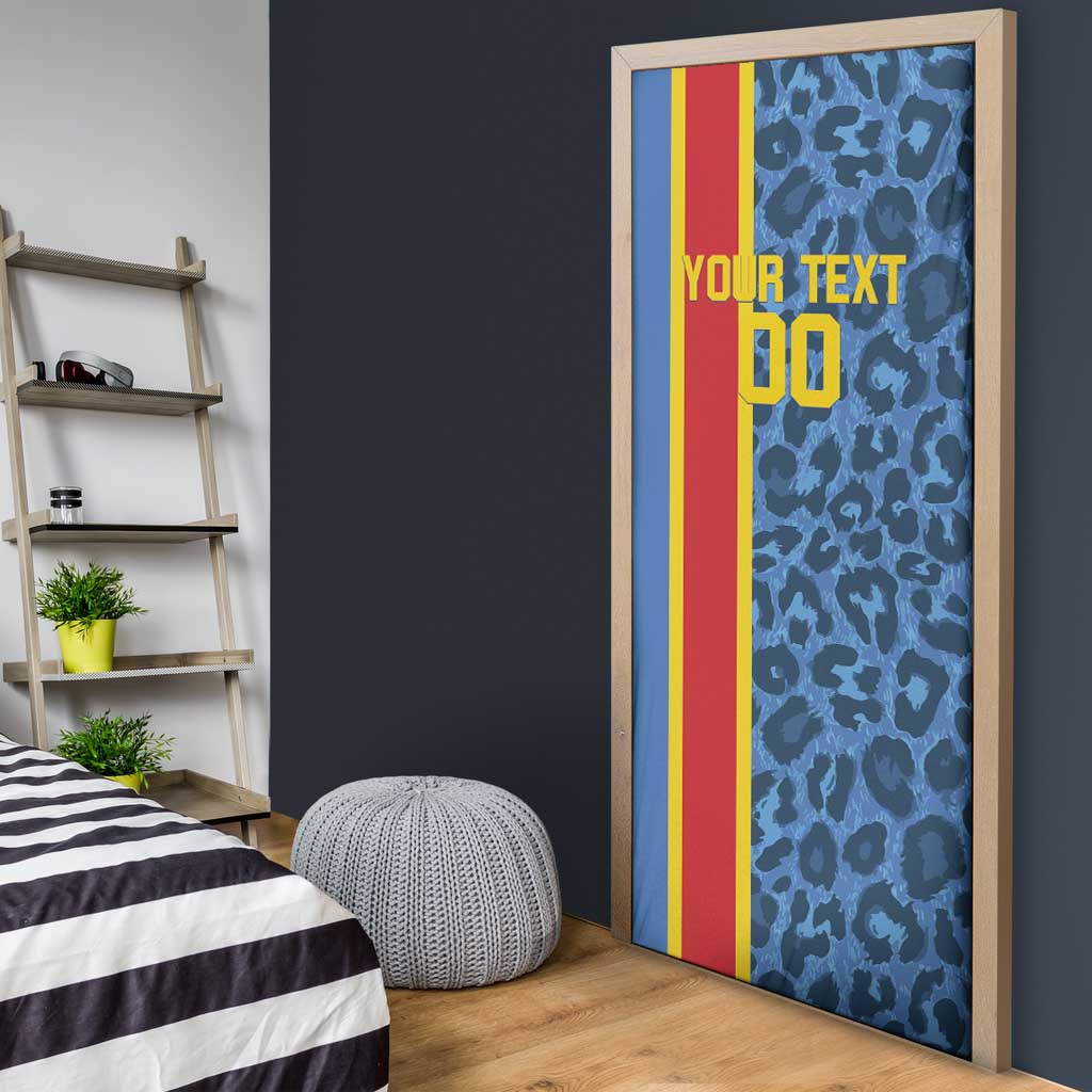 DR Congo Basketball Custom Door Cover Come On Leopards Skin Pattern