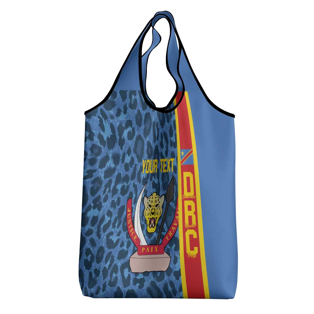 Afro Basketball Custom DR Congo Grocery Bag Come On Leopards Skin Pattern - African Pride