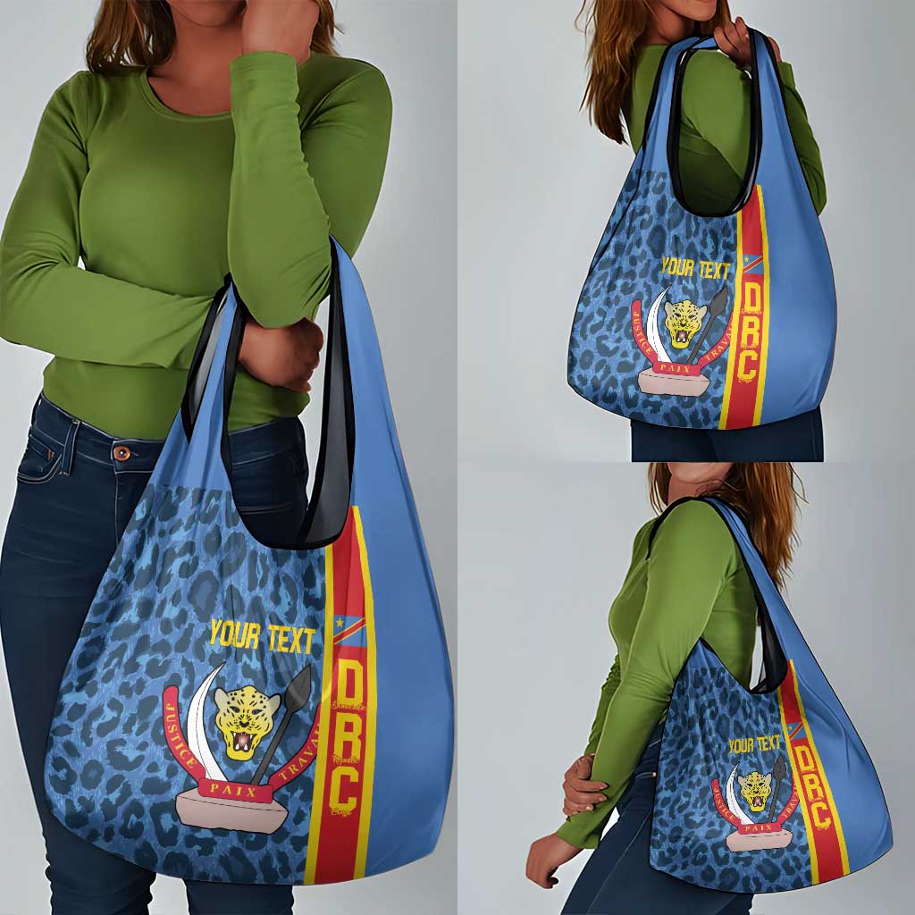 Afro Basketball Custom DR Congo Grocery Bag Come On Leopards Skin Pattern - African Pride