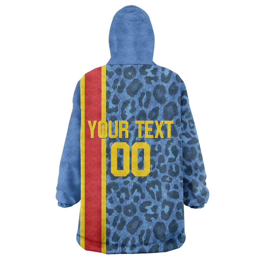 Afro Basketball Custom DR Congo Kid Wearable Blanket Hoodie Come On Leopards Skin Pattern - African Pride