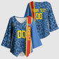 DR Congo Basketball Custom Kimono Sleeve Blouse Come On Leopards Skin Pattern