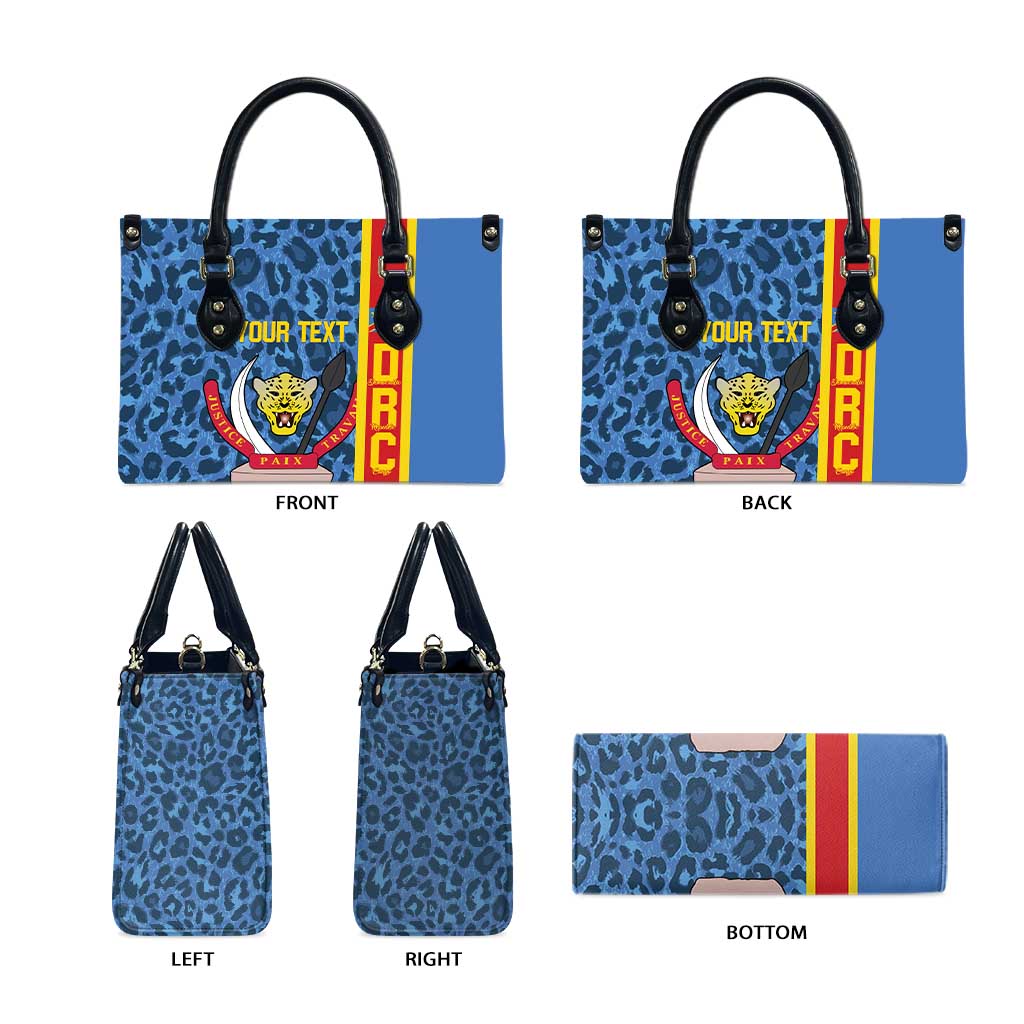 DR Congo Basketball Custom Leather Bag Come On Leopards Skin Pattern