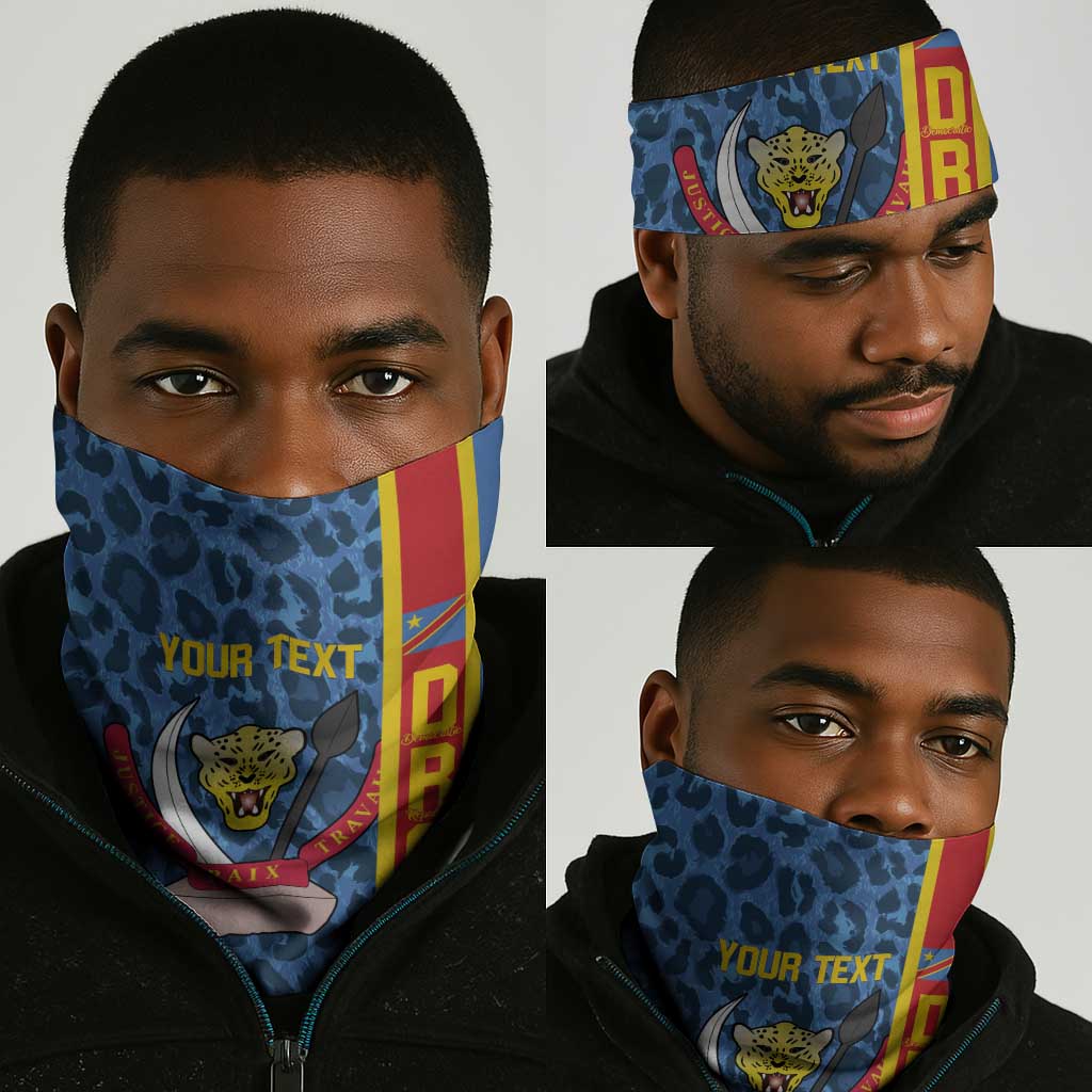 Afro Basketball Custom DR Congo Neck Gaiter Come On Leopards Skin Pattern LT14