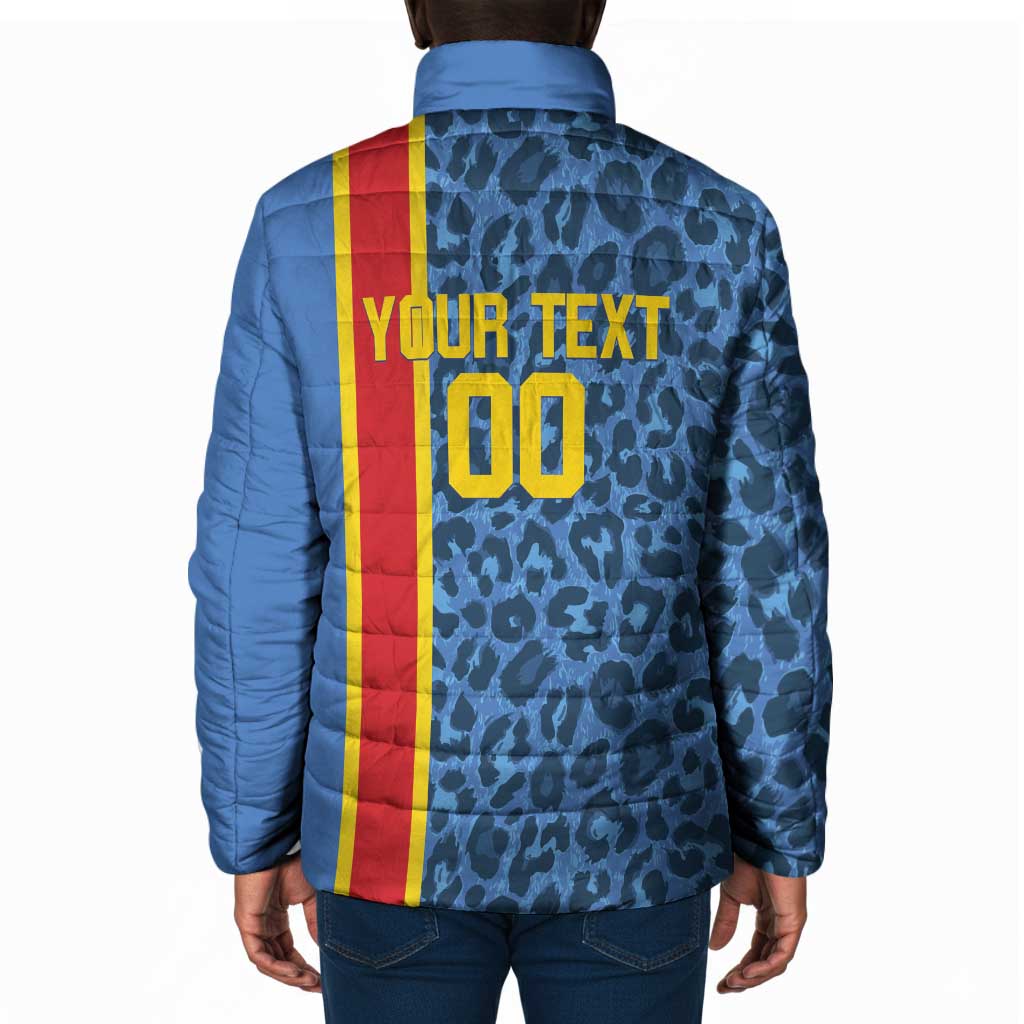 DR Congo Basketball Custom Padded Jacket Come On Leopards Skin Pattern