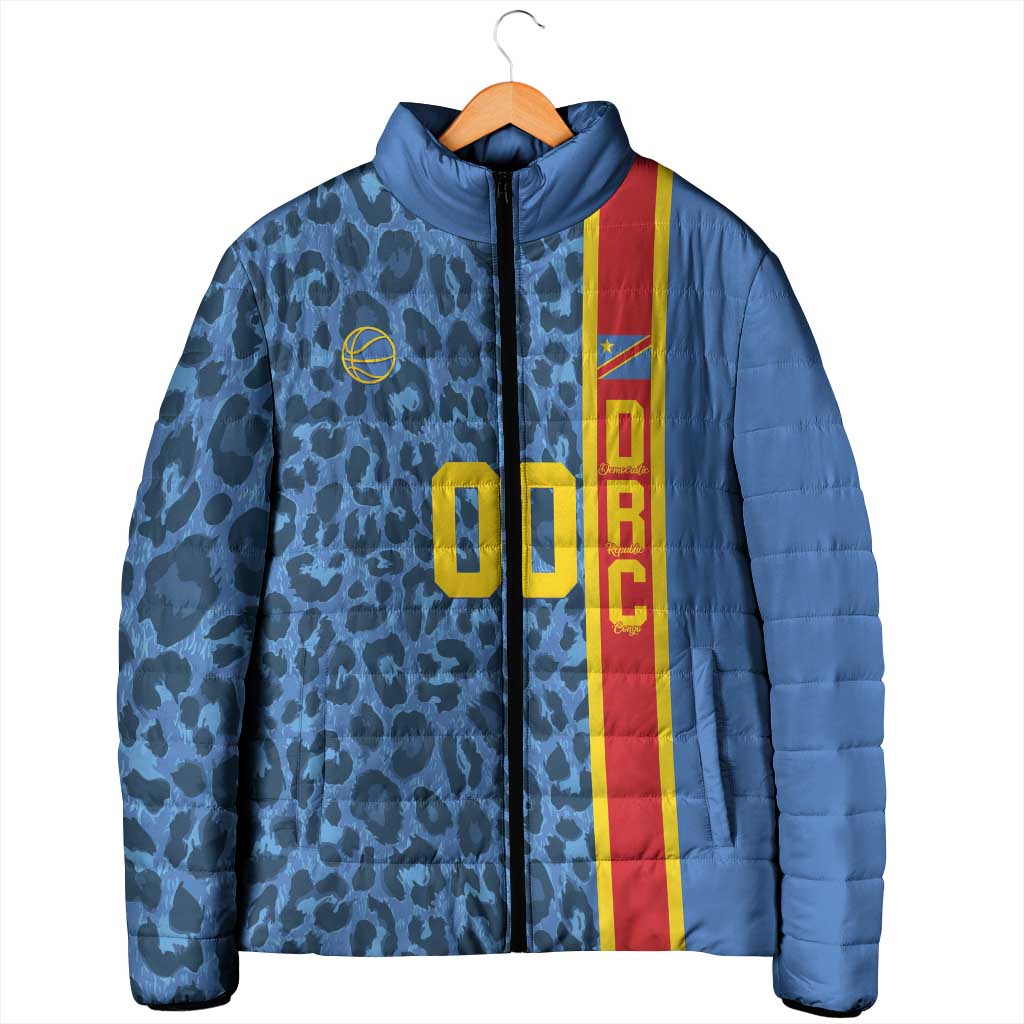 DR Congo Basketball Custom Padded Jacket Come On Leopards Skin Pattern