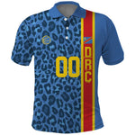 Afro Basketball Custom DR Congo Polo Shirt Come On Leopards Skin Pattern - African Pride