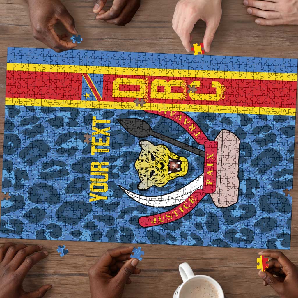 DR Congo Basketball Custom Puzzle Come On Leopards Skin Pattern