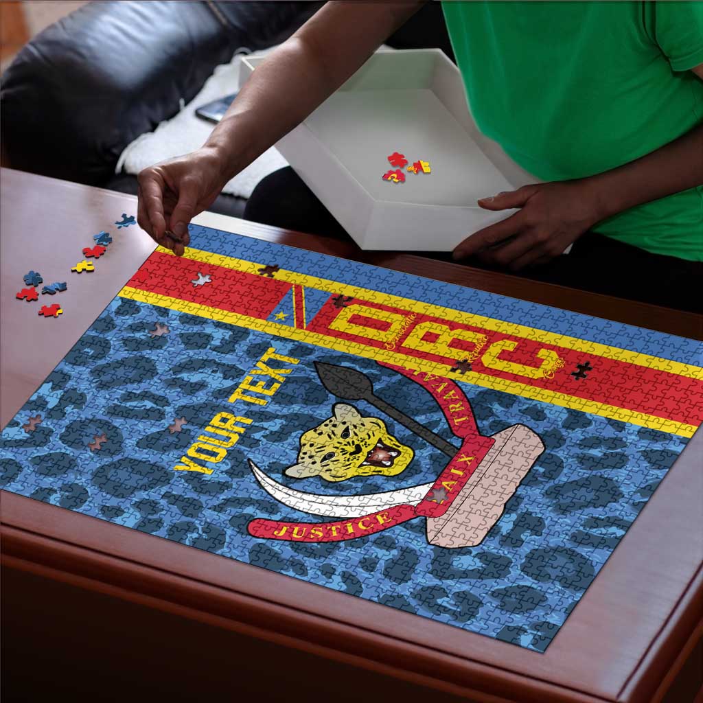 DR Congo Basketball Custom Puzzle Come On Leopards Skin Pattern