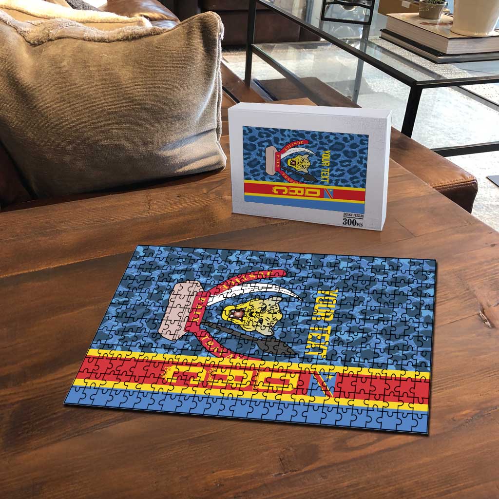 DR Congo Basketball Custom Puzzle Come On Leopards Skin Pattern