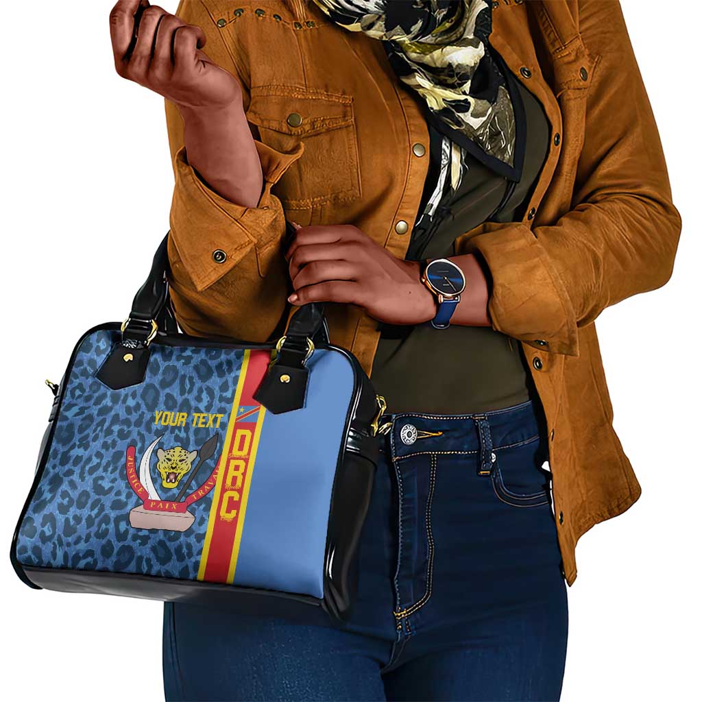 Afro Basketball Custom DR Congo Shoulder Handbag Come On Leopards Skin Pattern - African Pride