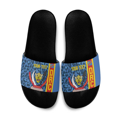 DR Congo Basketball Custom Slide Sandals Come On Leopards Skin Pattern