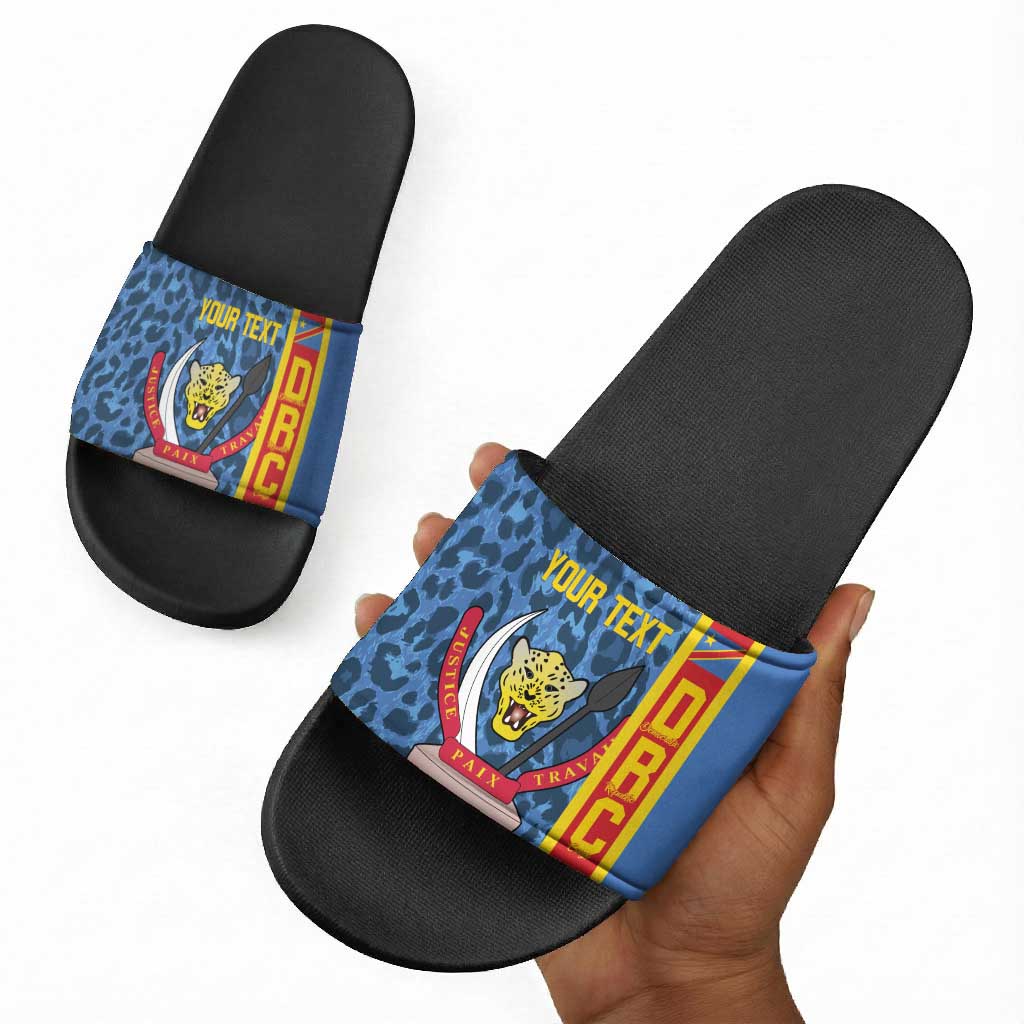 DR Congo Basketball Custom Slide Sandals Come On Leopards Skin Pattern