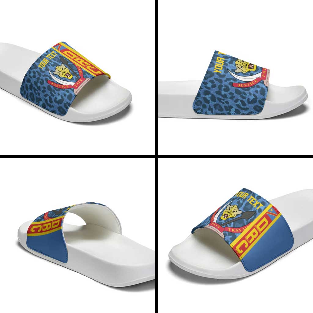 DR Congo Basketball Custom Slide Sandals Come On Leopards Skin Pattern