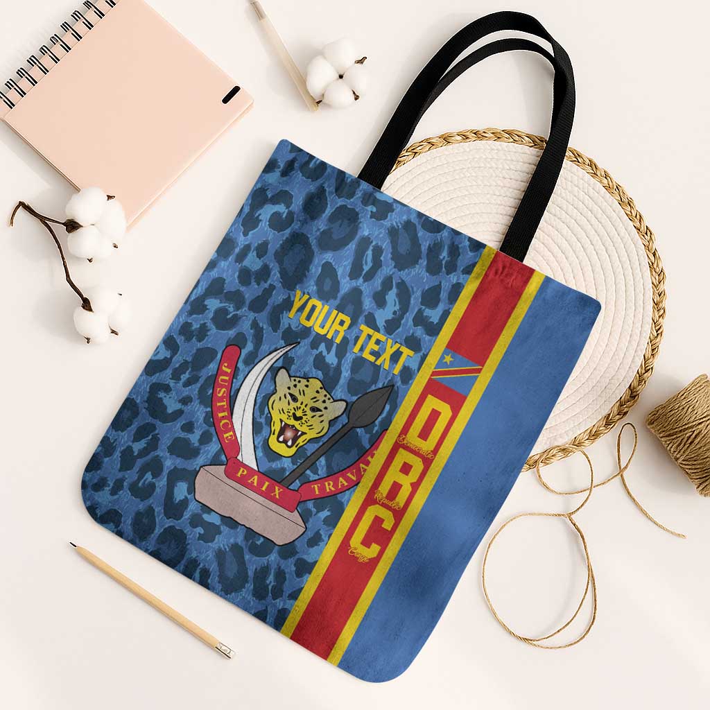 DR Congo Basketball Custom Tote Bag Come On Leopards Skin Pattern