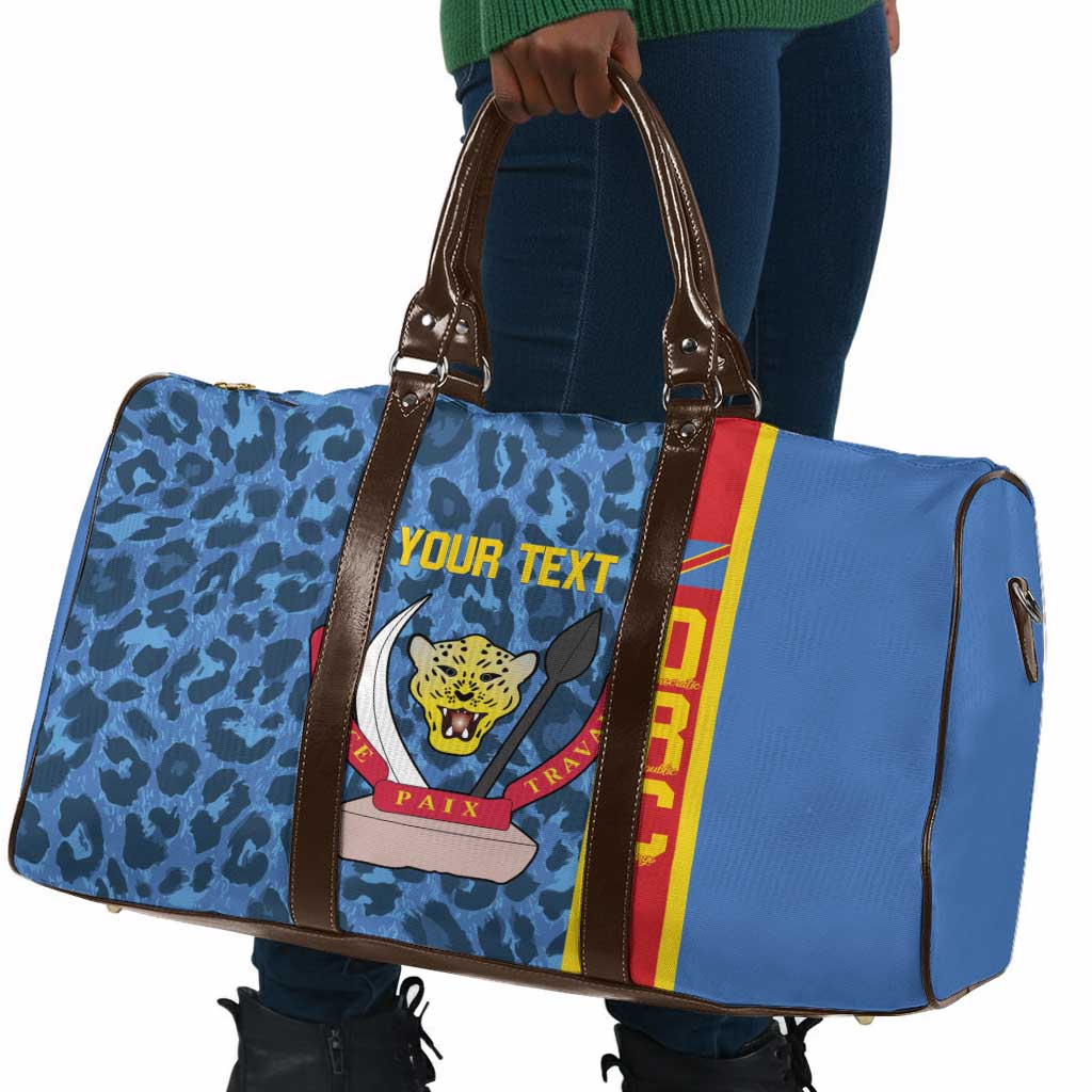 DR Congo Basketball Custom Travel Bag Come On Leopards Skin Pattern