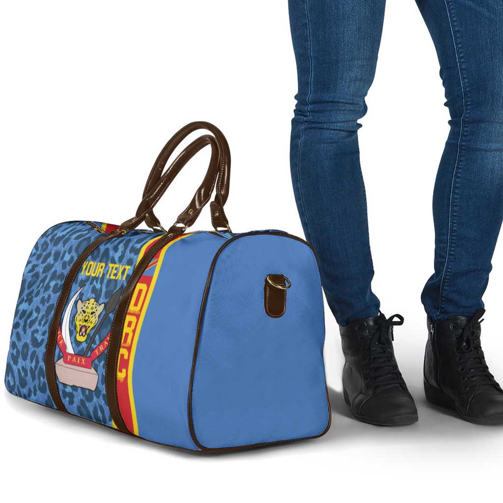 DR Congo Basketball Custom Travel Bag Come On Leopards Skin Pattern