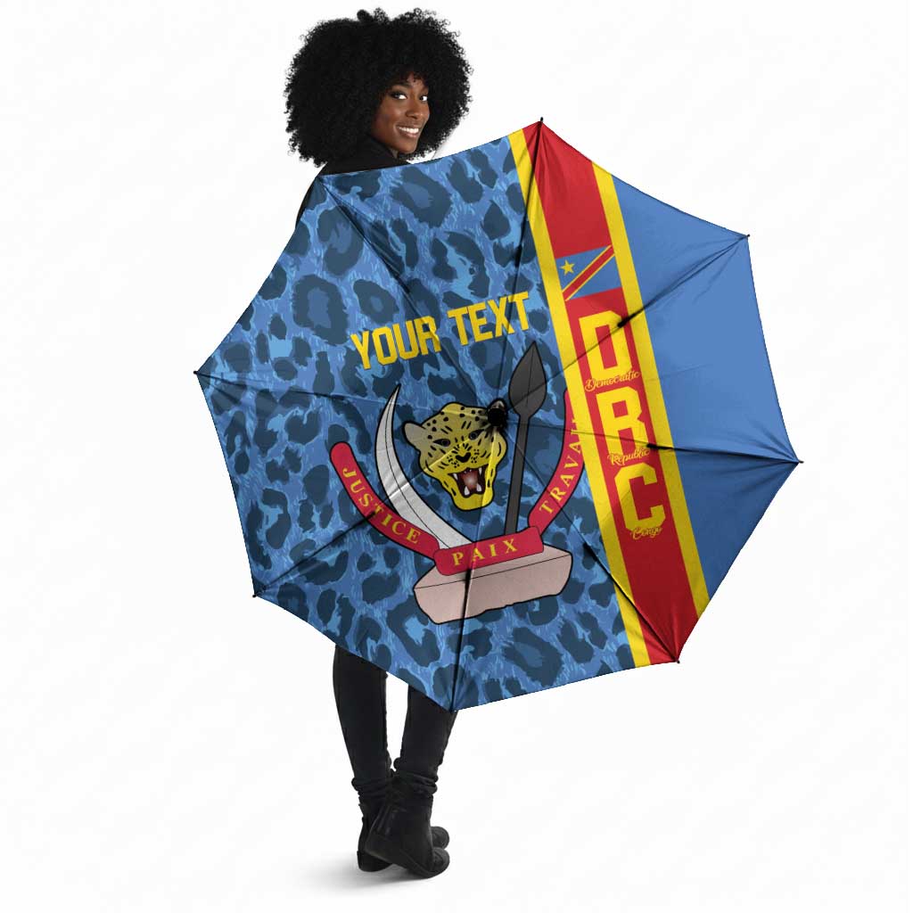 DR Congo Basketball Custom Umbrella Come On Leopards Skin Pattern