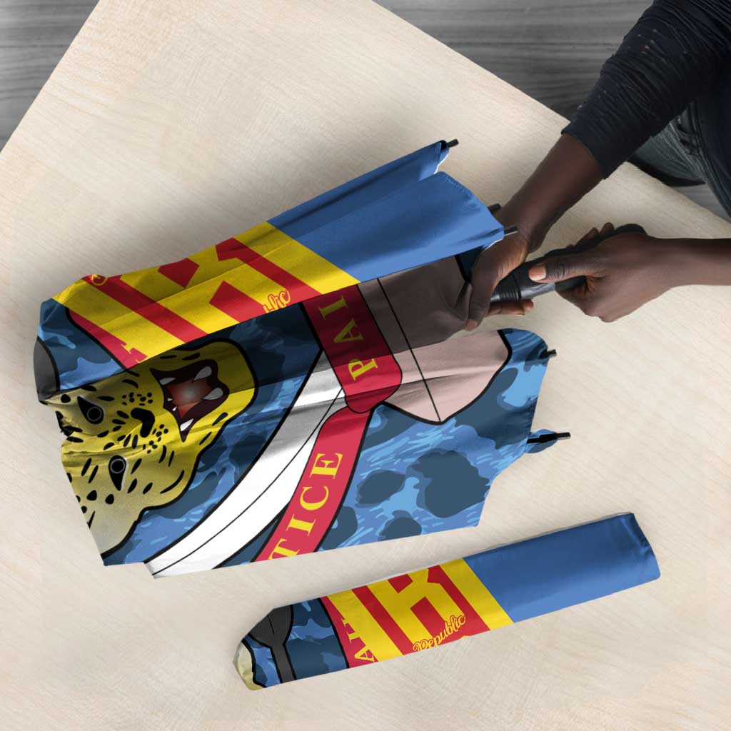 DR Congo Basketball Custom Umbrella Come On Leopards Skin Pattern