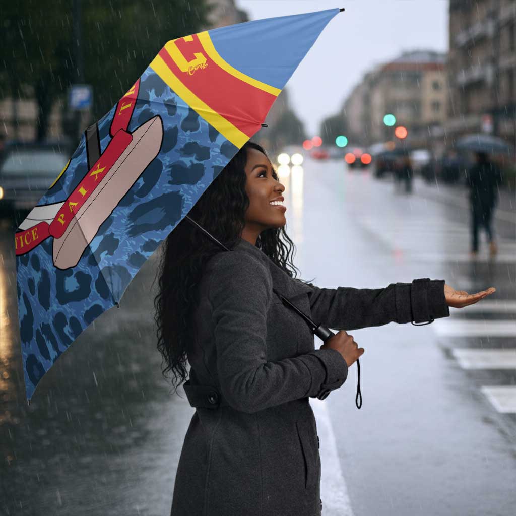 DR Congo Basketball Custom Umbrella Come On Leopards Skin Pattern