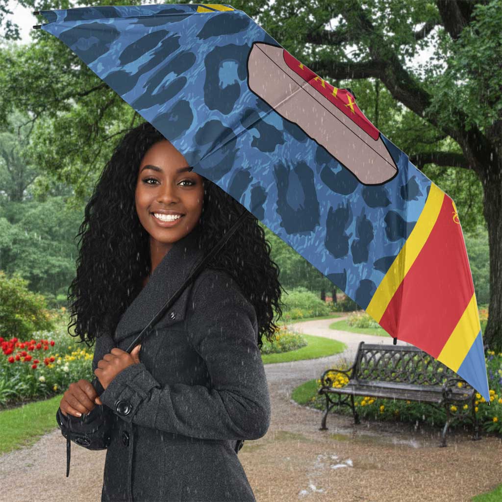 DR Congo Basketball Custom Umbrella Come On Leopards Skin Pattern