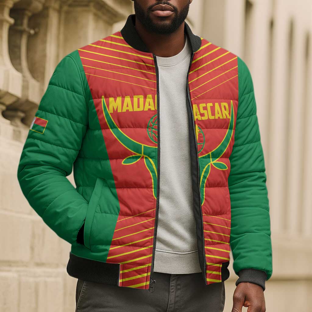 Madagascar Basketball Custom Bomber Puffer Jacket Come On Angel Manzano
