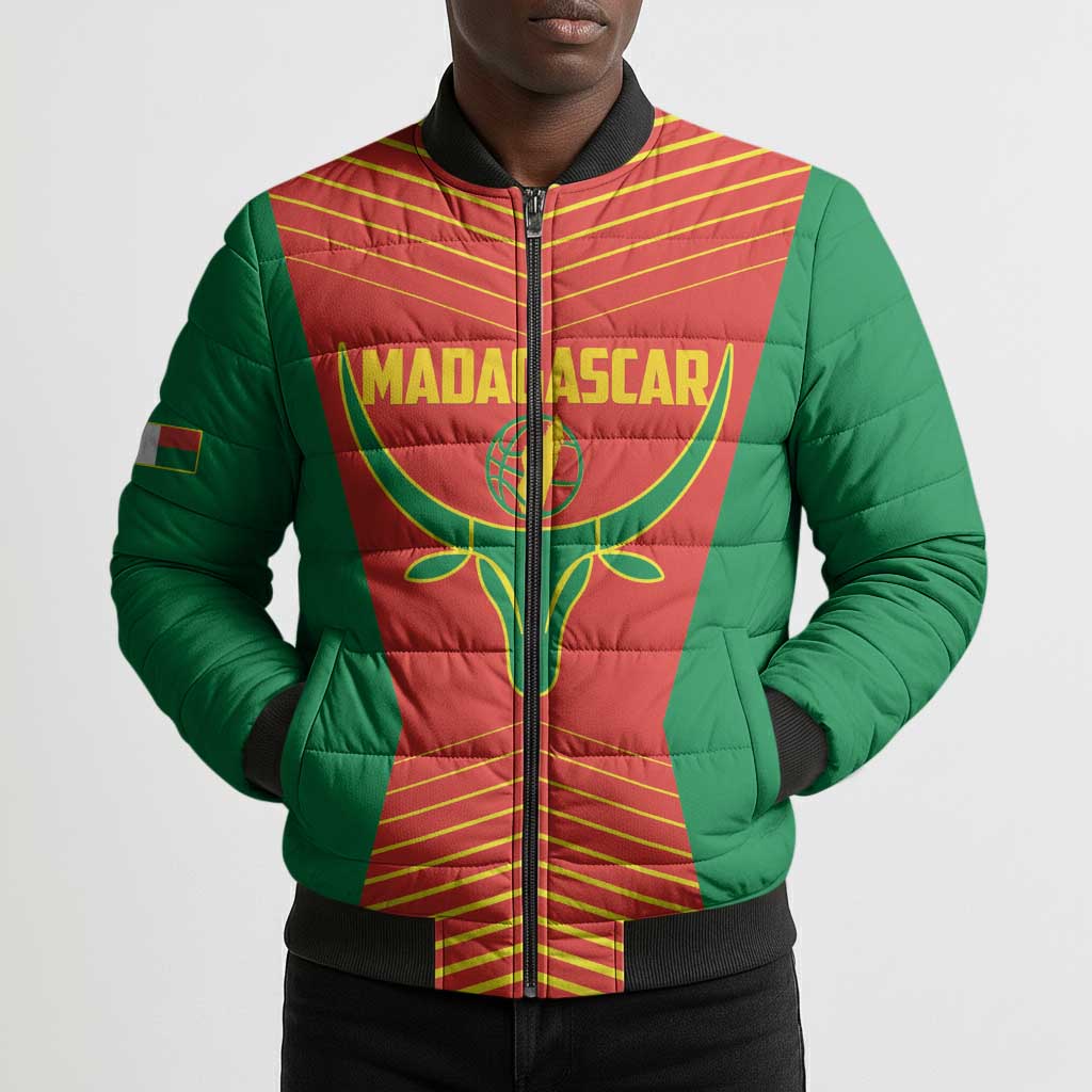 Madagascar Basketball Custom Bomber Puffer Jacket Come On Angel Manzano