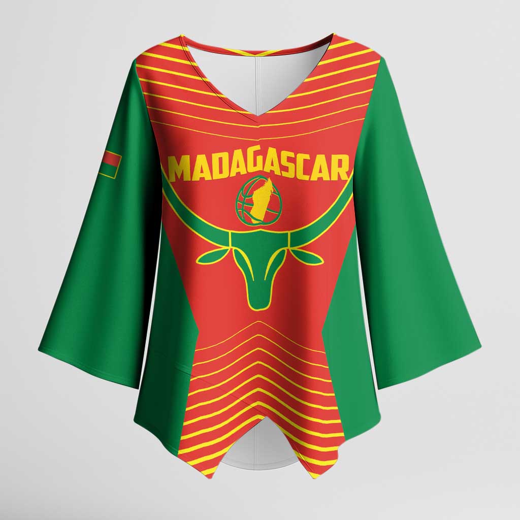 Madagascar Basketball Custom Kimono Sleeve Blouse Come On Angel Manzano