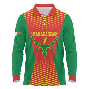 Afro Basketball Custom Madagascar Long Sleeve Polo Shirt Come On Angel Manzano - African Pride