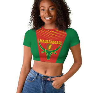 Afro Basketball Custom Madagascar Raglan Cropped T shirt Come On Angel Manzano - African Pride