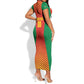 Afro Basketball Custom Madagascar Short Sleeve Bodycon Dress Come On Angel Manzano - African Pride